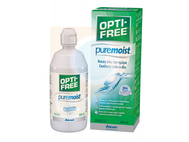 OPTI-FREE® PureMoist® 300 ml + 60 ml подарък разтвор за лещи