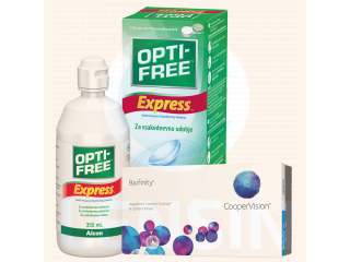 Biofinity® (3 + 3 лещи) + Разтвор Opti-Free Express 355ml
