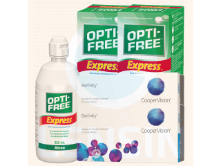 Biofinity® (6 + 6 лещи) + 2 Разтворa Opti-Free Express 355ml