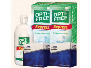 PureVision® (6 + 6 лещи) + 2 Разтворa Opti-Free Express 355 ml