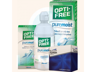 PureVision® (2 лещи) + Разтвор Opti-Free Pure Moist 300 ml + 60 ml