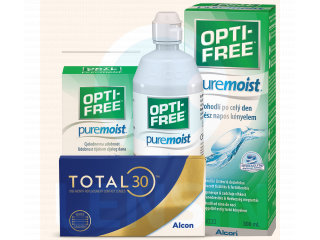 TOTAL30® (2 лещи) + Разтвор Opti-Free Pure Moist 300 + 60 ml