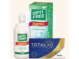 TOTAL30® (4 + 4 лещи) + Разтвор Opti-Free Express 355 ml