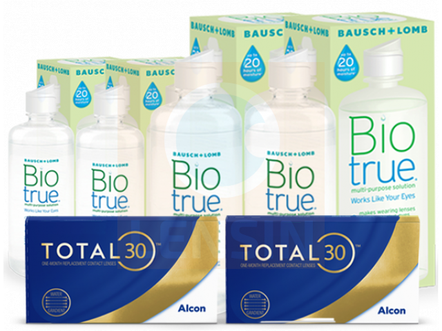TOTAL30® (6 + 6 лещи) + 2 Разтворa BioTrue 360 + 60 ml Пакет с TOTAL 30