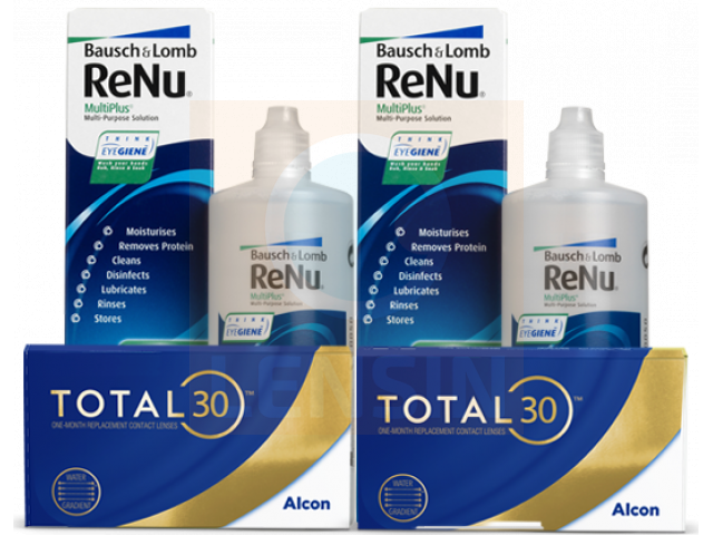 TOTAL30® (6 + 6 лещи) + 2 Разтворa Renu 360 ml Пакет с TOTAL 30