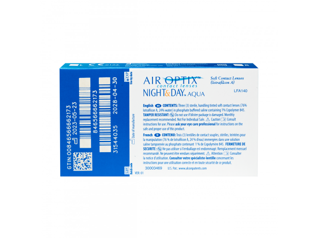 Air Optix® Night & Day® Aqua (3 лещи) месечни контактни лещи