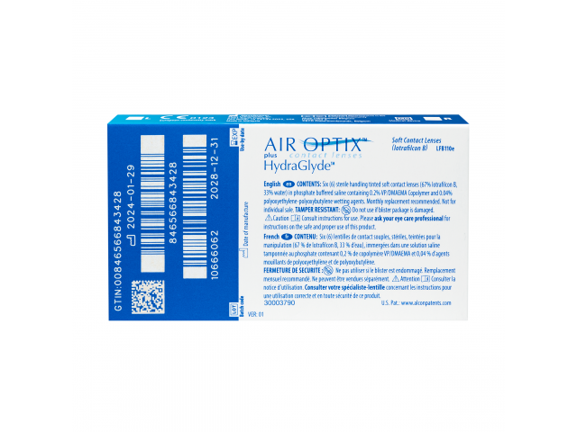 Air Optix® HydraGlyde® (6 + 6 лещи) + Разтвор Opti-Free Pure Moist 300 ml + 60 ml Пакети с Air Optix plus HydraGlyde