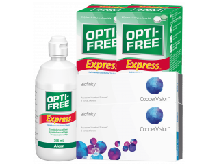 Biofinity® (6 + 6 лещи) + 2 Разтворa Opti-Free Express 355ml