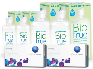 Biofinity® (6 + 6 лещи) + 2 Разтвора BioTrue 360 ml + 60 ml