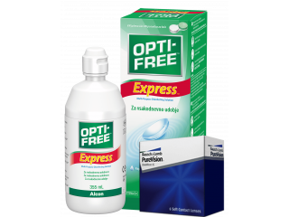 PureVision® (2 лещи) + Разтвор Opti-Free Express 355 ml