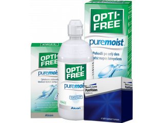 PureVision® (2 лещи) + Разтвор Opti-Free Pure Moist 300 ml + 60 ml