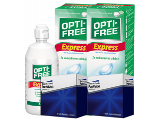 PureVision® (6 + 6 лещи) + 2 Разтворa Opti-Free Express 355 ml