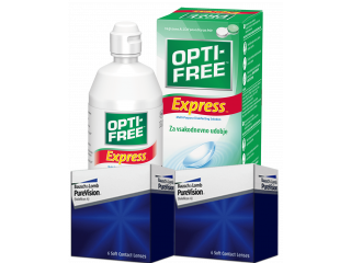 PureVision® (6 + 6 лещи) + Разтвор Opti-Free Express 355 ml