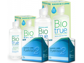 PureVision® 2 HD (6 + 6 лещи) + Разтвор BioTrue 360 + 60 ml