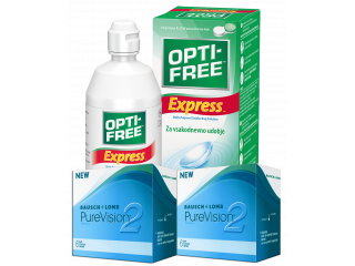 PureVision® 2 HD (6 + 6 лещи) + Разтвор Opti-Free Express 355 ml