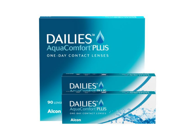 Dailies® Aqua Comfort Plus® (90 лещи + 10 подарък) Еднодневни контактни лещи (90 броя)