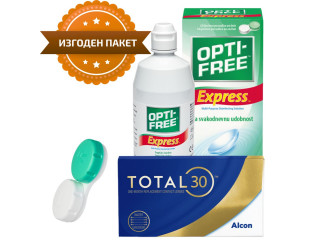 TOTAL30® (8 лещи) + Разтвор Opti-Free Express 355 ml