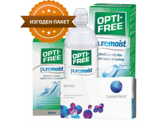 Biofinity® (2 лещи) + Разтвор Opti-Free Pure Moist 300 ml + 90 ml