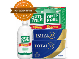 Air Optix® HydraGlyde® (6 + 6 лещи) + 2 Разтвора Opti-Free Express 355 ml