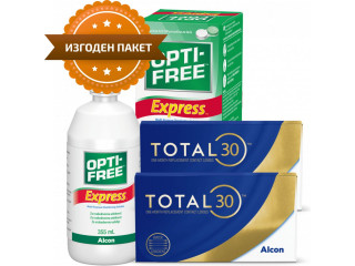 TOTAL30® (8 + 8 лещи) + Разтвор Opti-Free Express 355 ml