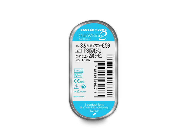 PureVision® 2 HD (3 лещи) месечни контактни лещи