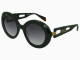 BORBONESE BES7127/07 - Дамски слънчеви очила, Oversize кръгли в тъмнозелено - Ръчно обработена рамка Слънчеви очила
