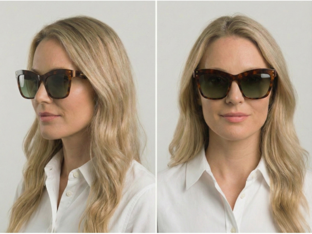 BORBONESE BES7121/05 - Дамски класически слънчеви очила цвят Tortoiseshell - Ръчно обработена рамка Слънчеви очила