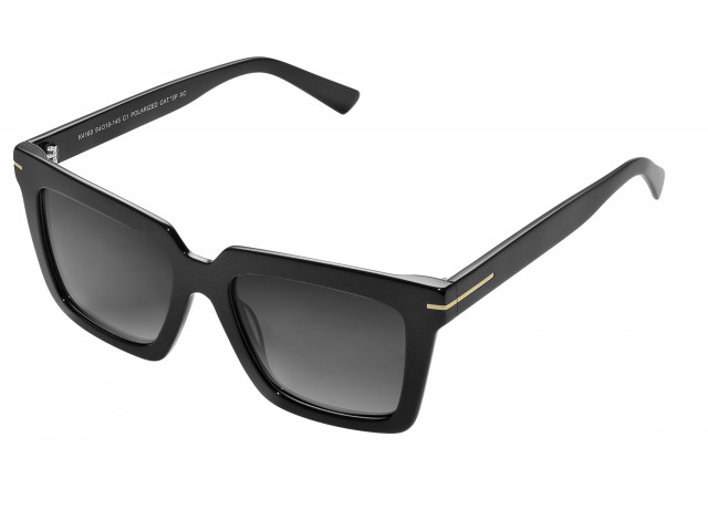 CLARK S4160.01 – Унисекс Слънчеви Очила с Голяма Квадратна Рамка от Черен Ацетат (POLARIZED) Слънчеви очила