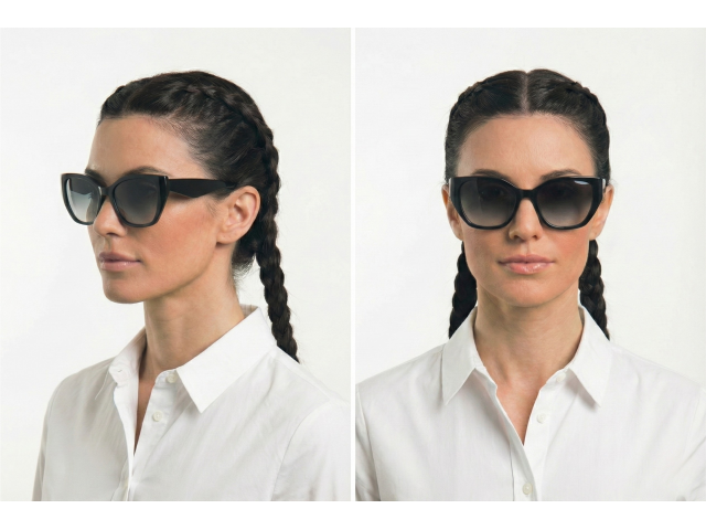 CLARK S4161.01 – Дамски Слънчеви Очила тип „Котешко око“ от масивен черен ацетат (POLARIZED) Слънчеви очила