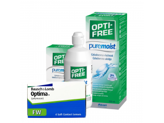 Optima FW (2 + 2 лещи) + OPTI-FREE® PureMoist® 300 ml + 90 ml с 2 контейнера